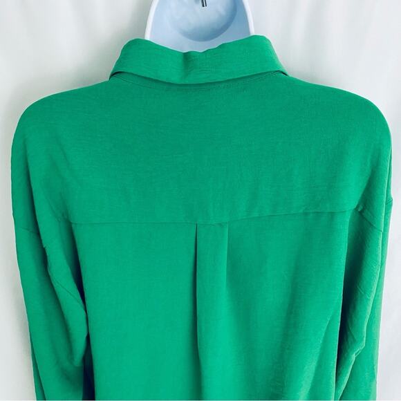 Faith and Joy Green Button Blouse  Size Large - Picture 9 of 11
